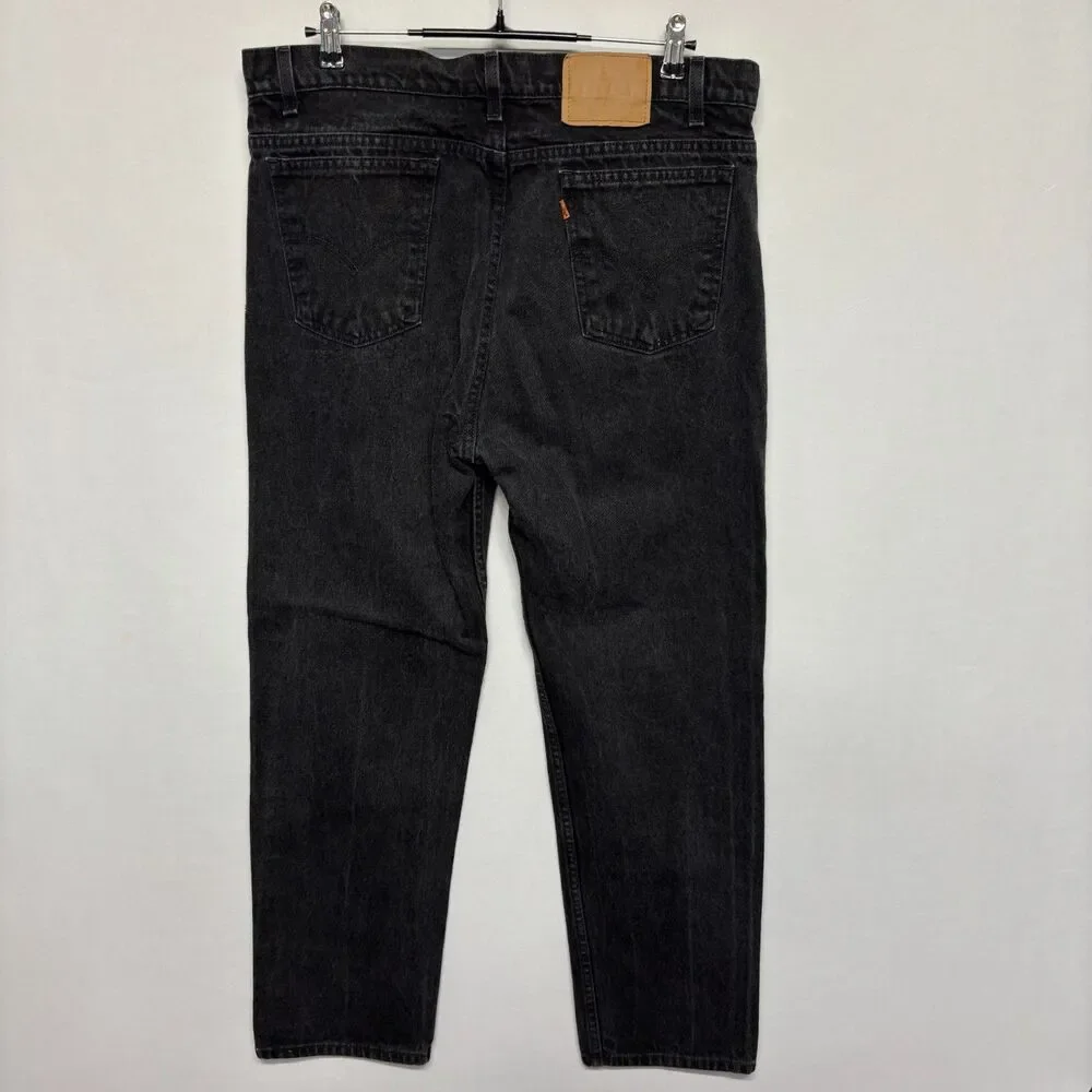 Vintage Levi's 505 Orange Tab Regular Fit Size 40x30 Black Denim USA C130 -14